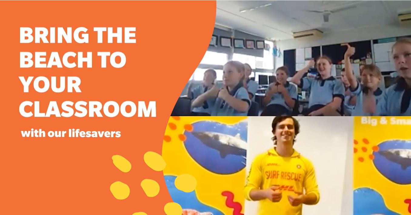 Lifesaver and students in a classroom