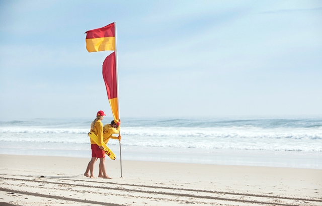 putting up flags